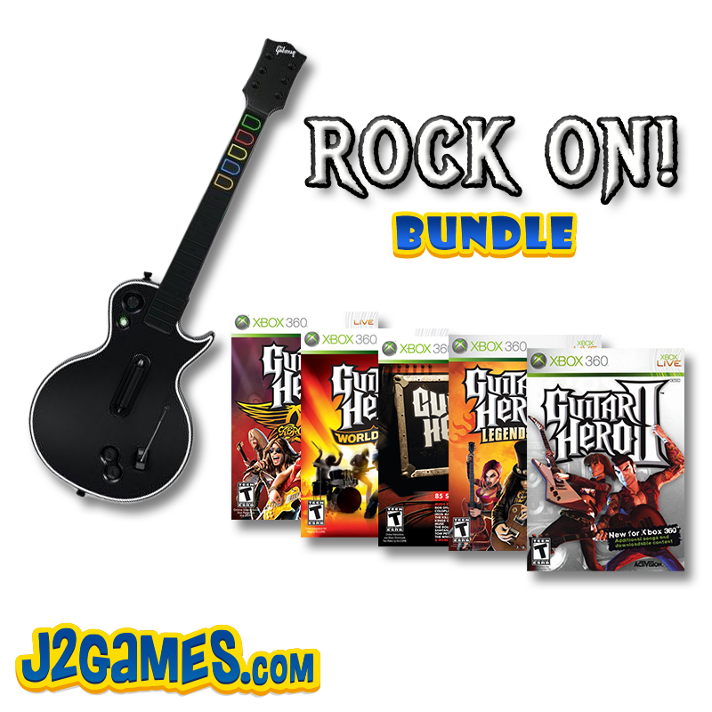 Guitar Hero Rock On! Guitar & Games Bundle (Xbox 360) (ONLINE ORDER ONLY)