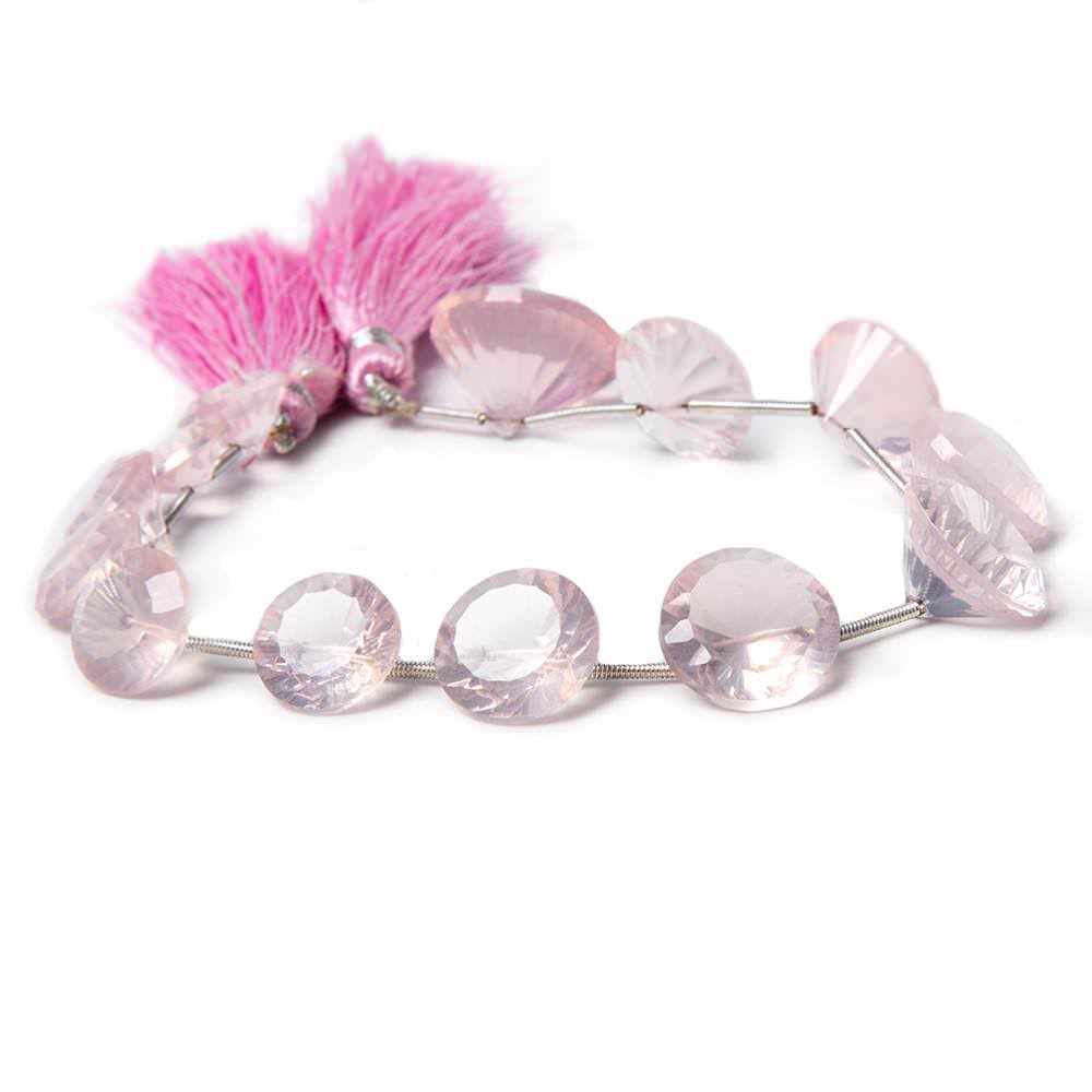 Rose Quartz Beads Concave Faceted Round (ONLINE ORDER ONLY)