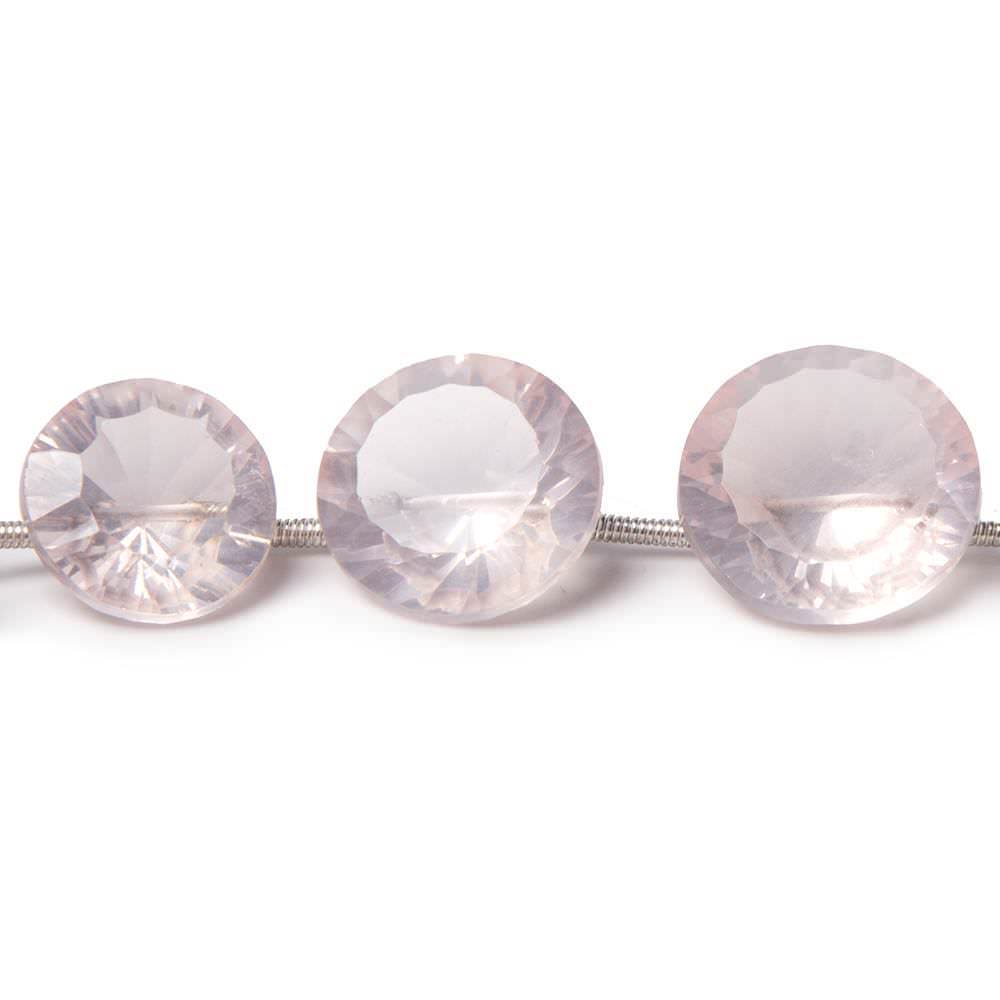 Rose Quartz Beads Concave Faceted Round (ONLINE ORDER ONLY)