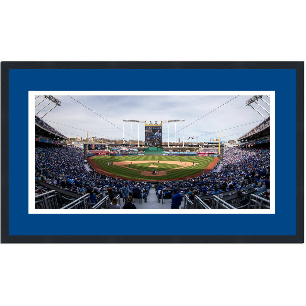 Framed Kauffman Stadium Kansas City Royals MLB 16x24 Baseball Photo Professionally Matted (ONLINE ORDER ONLY)