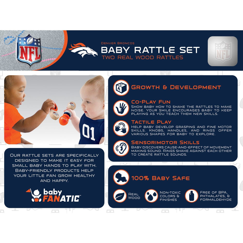 Denver Broncos - Baby Rattles 2-Pack (ONLINE ORDER ONLY)