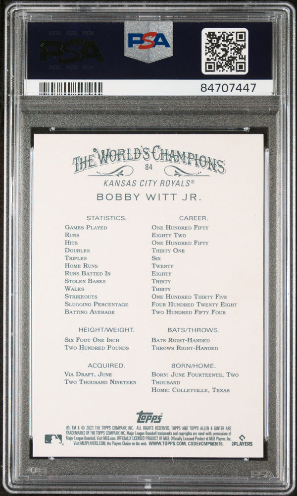 2023 TOPPS ALLEN & GINTER BOBBY WITT JR.  #84 - PSA 10 (Online Order Only)