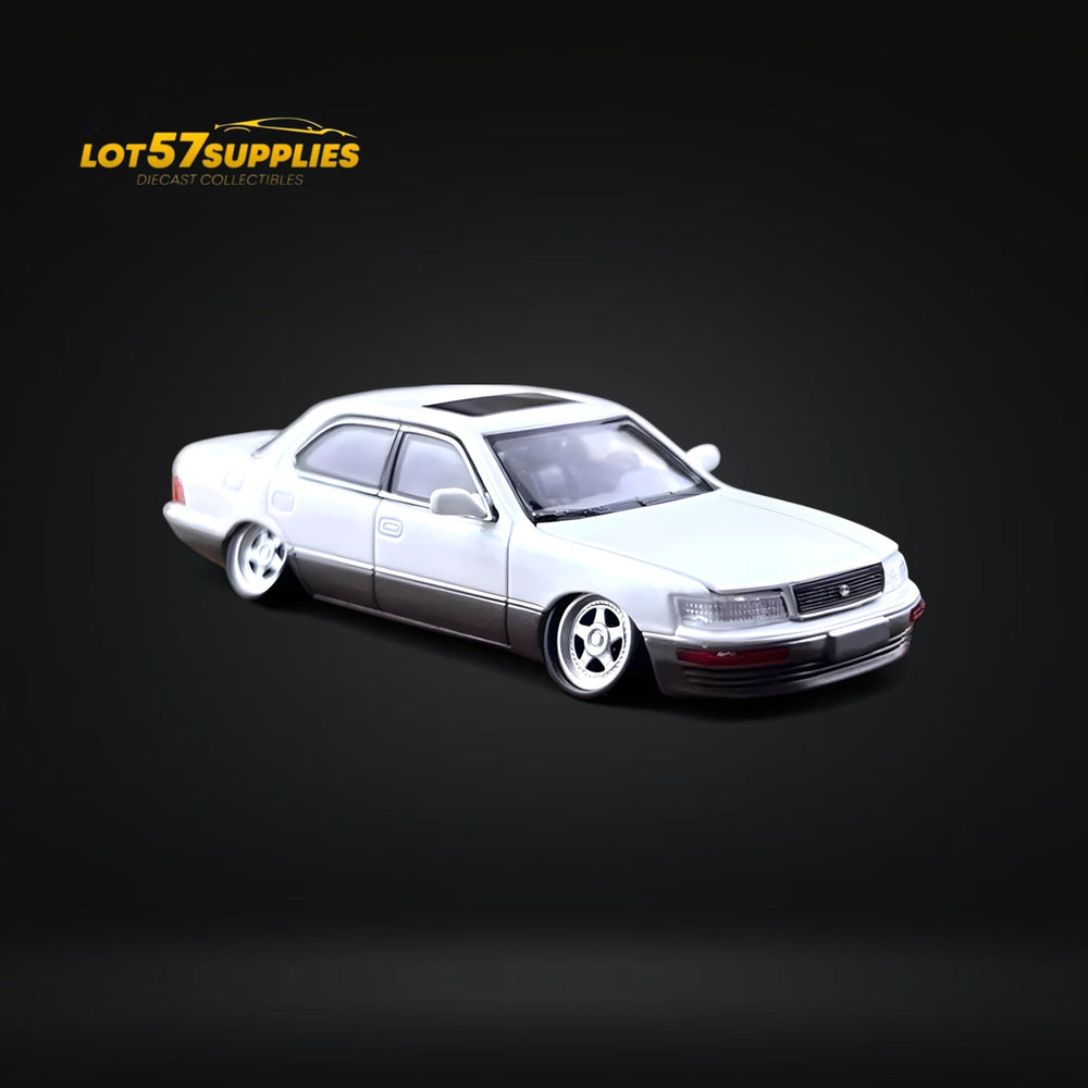 Fine works64 Lexus LS400 - White/Gray Double Stanced 1:64 (ONLINE ORDER ONLY)
