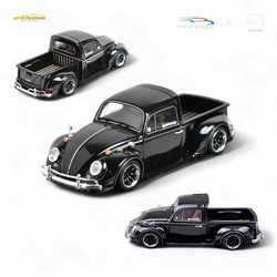 YM Model Volkswagen Beetle Pickup Truck FUSCUP Black 1:64