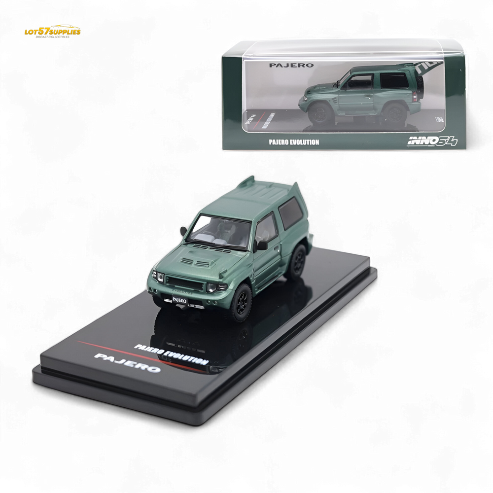 Inno64 MITSUBISHI PAJERO EVOLUTION Satin Green 1:64 (ONLINE ORDER ONLY)