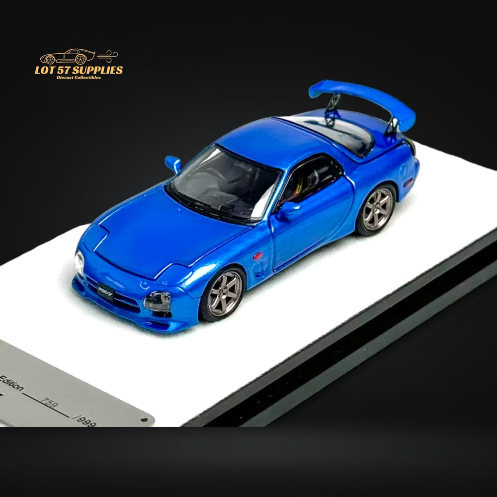 PGM Mazda RX-7 FD3S Metallic Blue Fully Openeable Standard Base 1:64 (ONLINE ORDER ONLY)