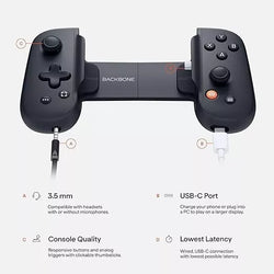 BACKBONE One Mobile Gaming Controller Android/iPhone 15 Series (USB-C) GEN 1 (Online Order Only)