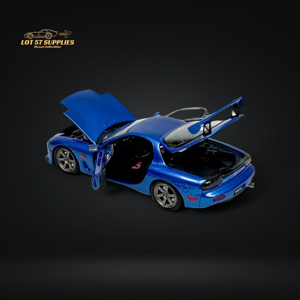 PGM Mazda RX-7 FD3S Metallic Blue Fully Openeable Standard Base 1:64 (ONLINE ORDER ONLY)