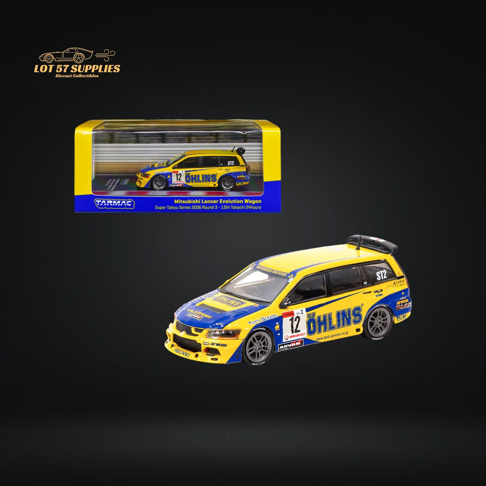 Tarmac Works Mitsubishi Lancer Evolution Wagon Super Taikyu Series 2006 13th Tokachi 24hours OHLINS 1:64 (ONLINE ORDER ONLY)