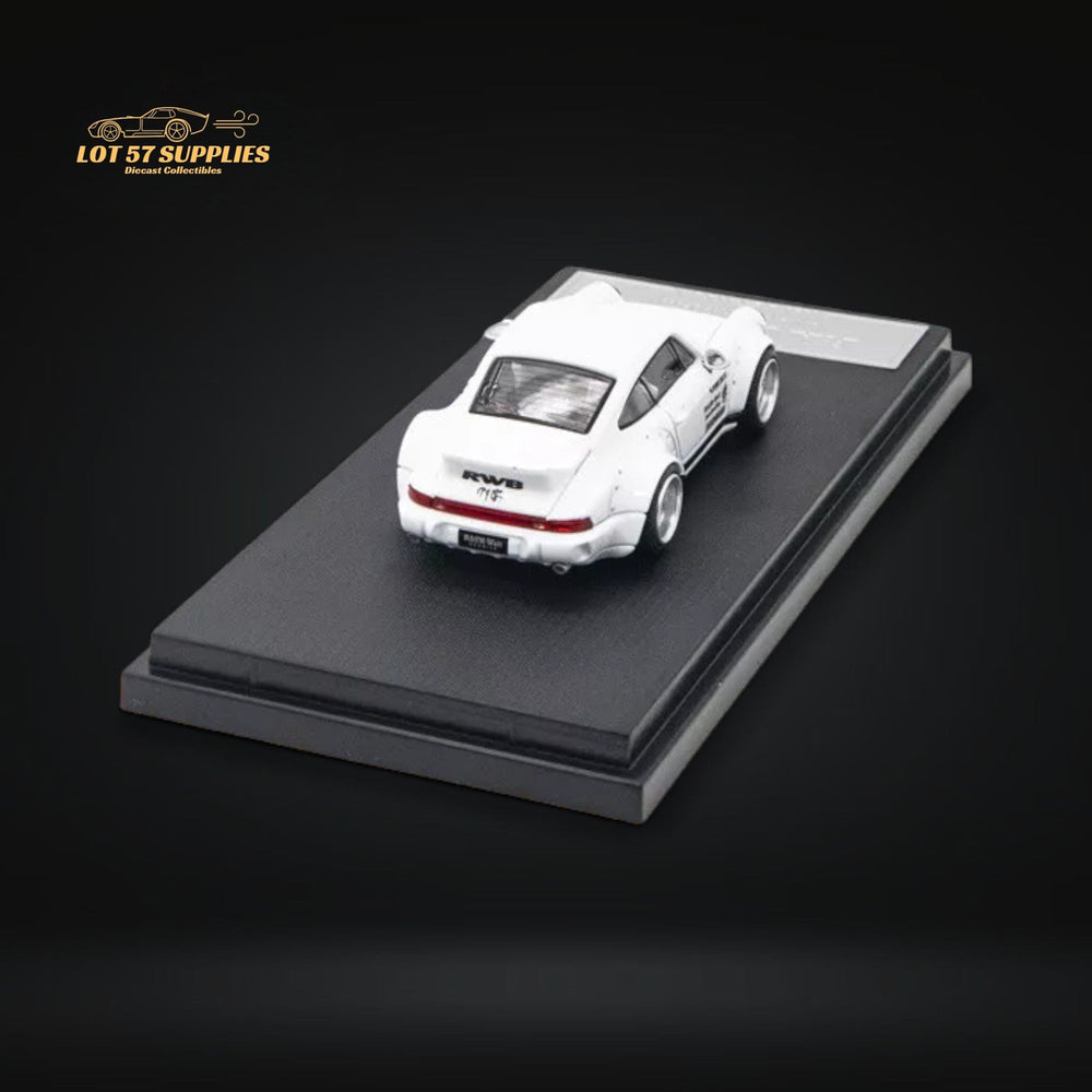 Mini Station Porsche RWB 964 Samurai White w/ Figure 1:64 (ONLINE ORDER ONLY)