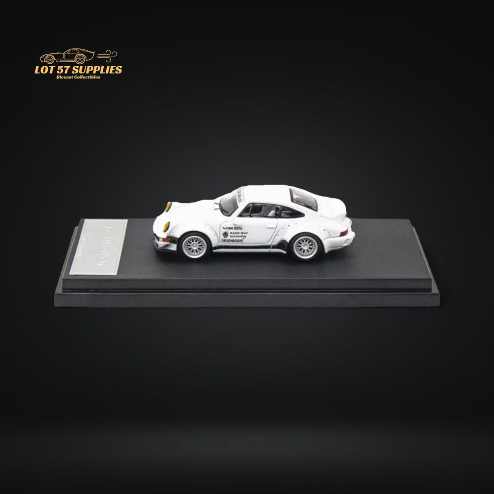 Mini Station Porsche RWB 964 Samurai White w/ Figure 1:64 (ONLINE ORDER ONLY)