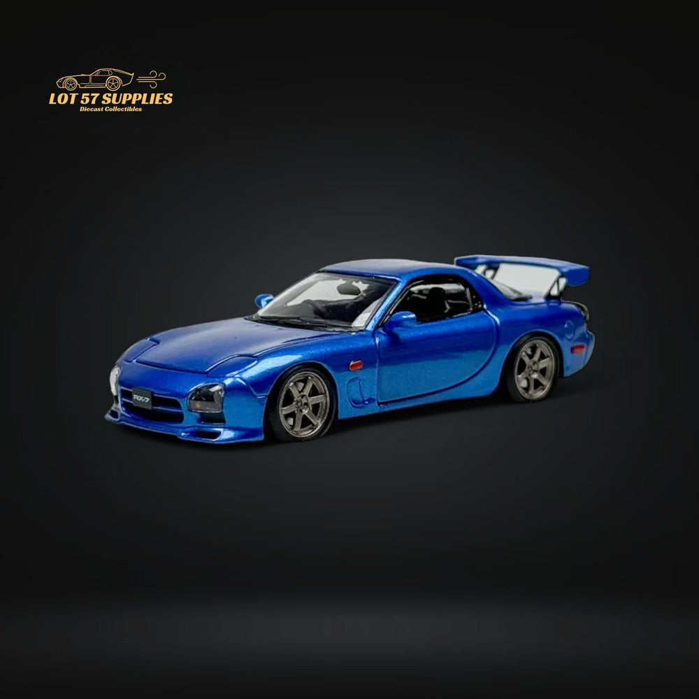 PGM Mazda RX-7 FD3S Metallic Blue Fully Openeable Standard Base 1:64 (ONLINE ORDER ONLY)