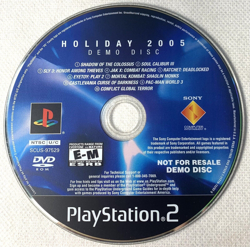 Holiday 2005 Demo Disc (Playstation 2) (Online Order Only)