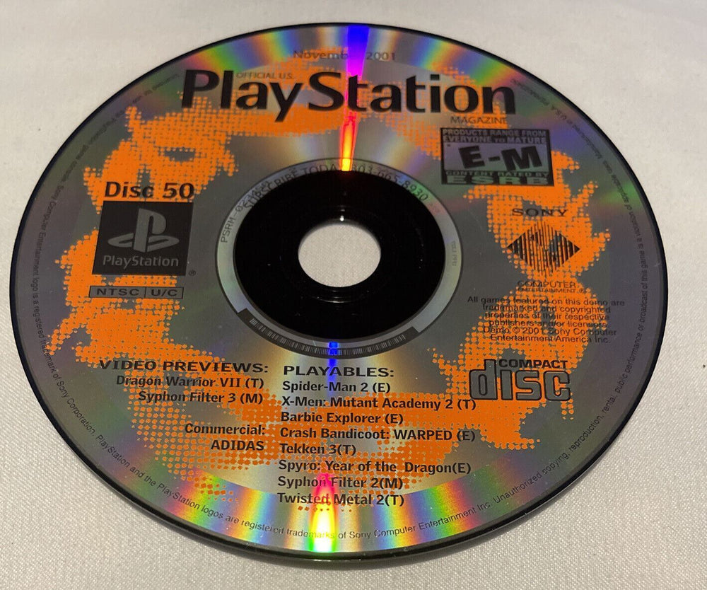 PlayStation Magazine November 2001 Demo Disc (Playstation) (ONLINE ORDER ONLY)