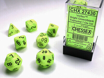 CHESSEX: POLYHEDRAL Vortex DICE SETS (Online Order Only)