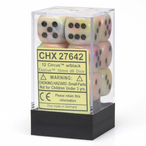 Chessex: D6 Festive DICE SET - 16MM (Online Order Only)