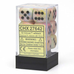 Chessex: D6 Festive DICE SET - 16MM (Online Order Only)