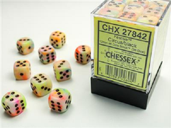 Chessex: Polyhedral Festive Dice sets - 12MM D6 (Online Order Only)