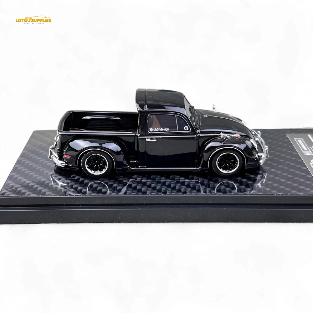 YM Model Volkswagen Beetle Pickup Truck FUSCUP Black 1:64