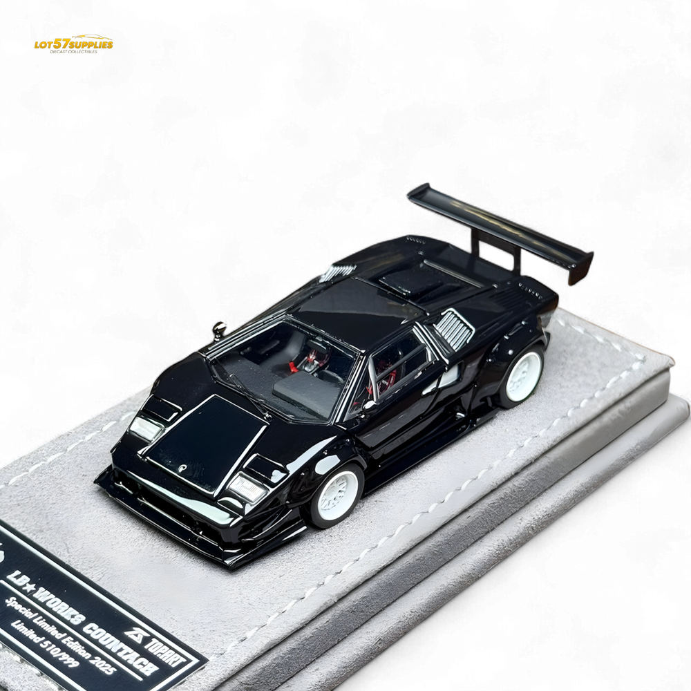 TPC Lamborghini Countach LBWK Black White Wheels Malaysia Exclusive Openable - 1:64 (ONLINE ORDER ONLY)