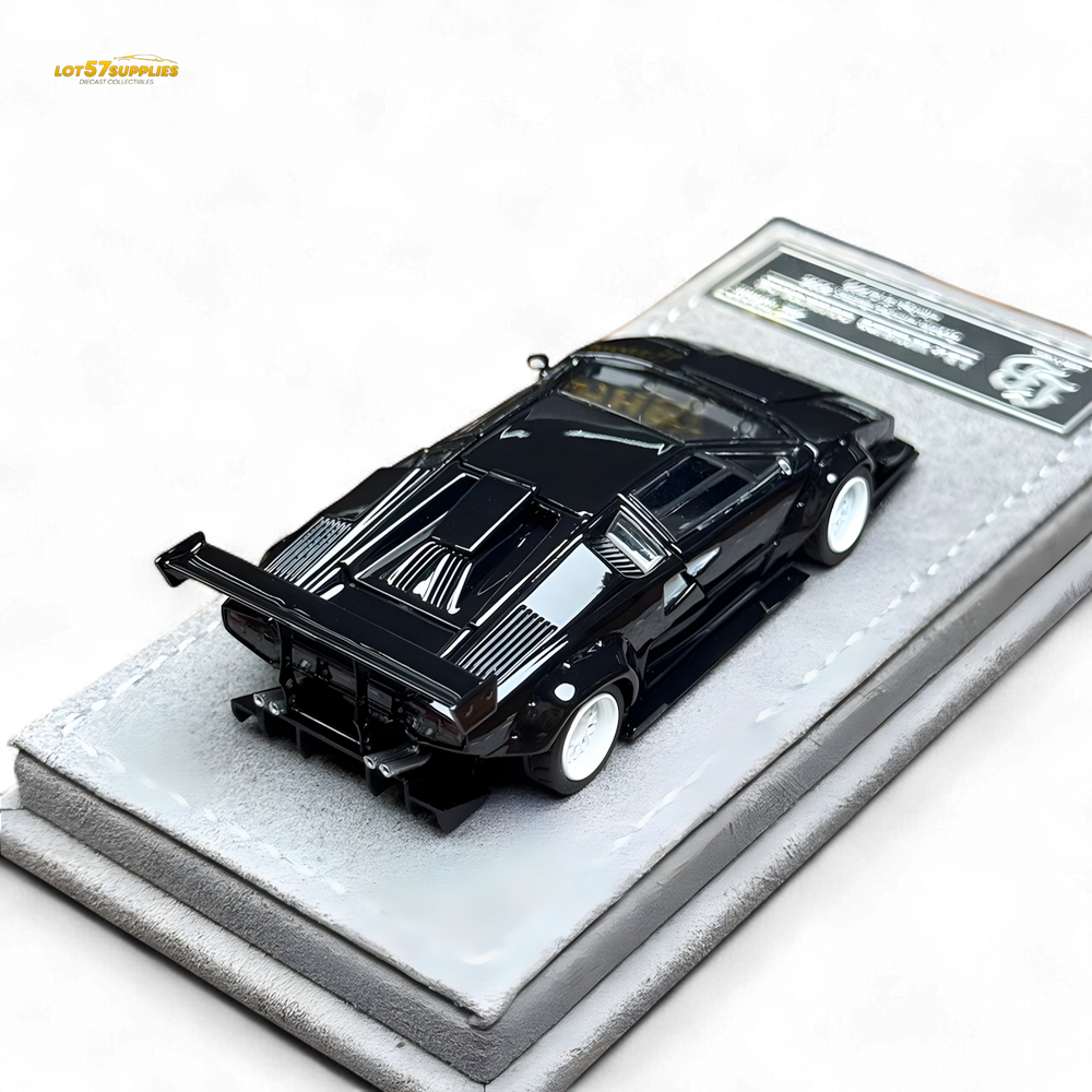 TPC Lamborghini Countach LBWK Black White Wheels Malaysia Exclusive Openable - 1:64 (ONLINE ORDER ONLY)