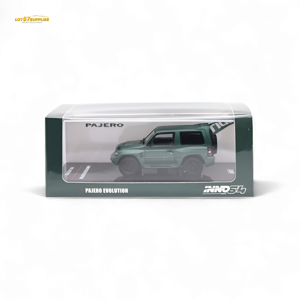 Inno64 MITSUBISHI PAJERO EVOLUTION Satin Green 1:64 (ONLINE ORDER ONLY)
