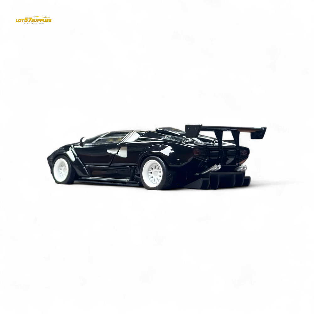 TPC Lamborghini Countach LBWK Black White Wheels Malaysia Exclusive Openable - 1:64 (ONLINE ORDER ONLY)