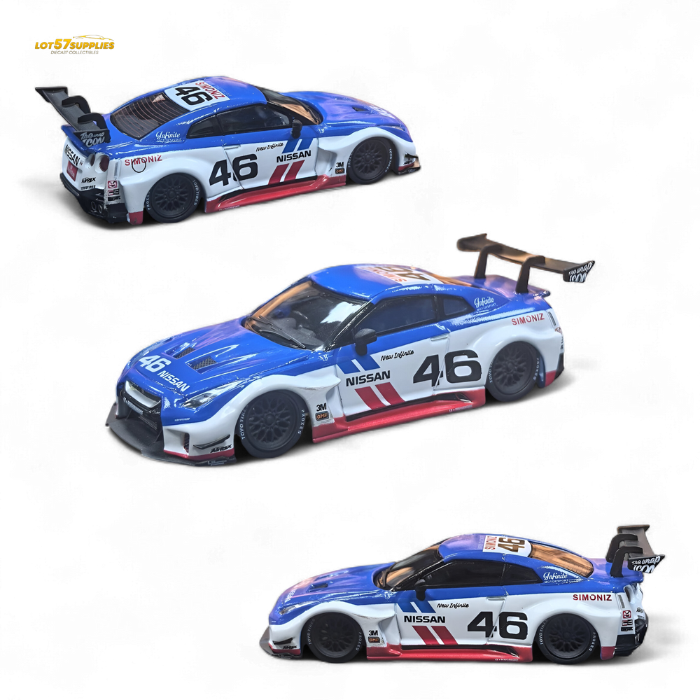 MC LB GTR R35 GT - BRE White Blue Top Livery 1:64 (ONLINE ORDER ONLY)