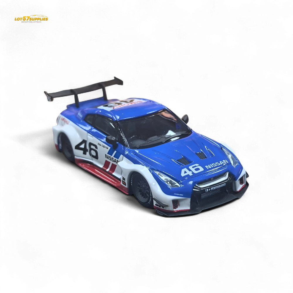 MC LB GTR R35 GT - BRE White Blue Top Livery 1:64 (ONLINE ORDER ONLY)