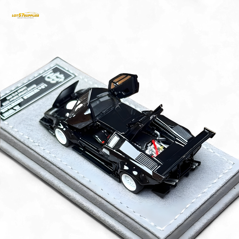 TPC Lamborghini Countach LBWK Black White Wheels Malaysia Exclusive Openable - 1:64 (ONLINE ORDER ONLY)