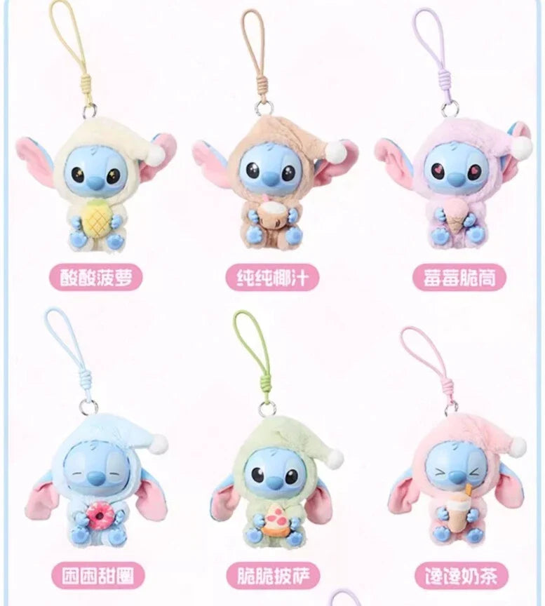 [In Stock] MINISO Stitch Eat Something Before Sleep Plush Keychain Blind Box (ONLINE ORDER ONLY)