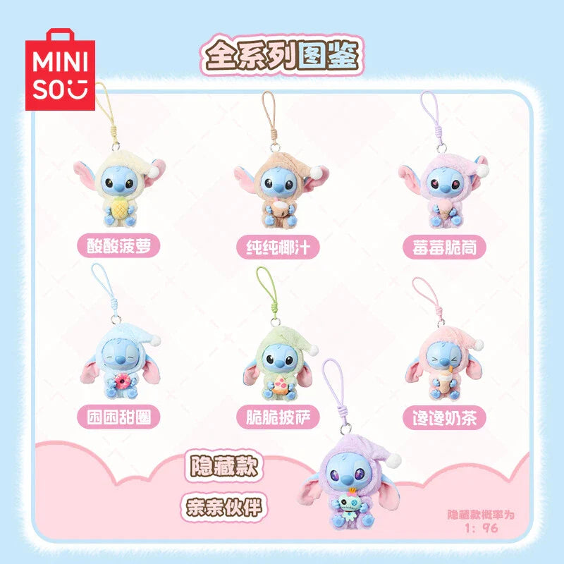 [In Stock] MINISO Stitch Eat Something Before Sleep Plush Keychain Blind Box (ONLINE ORDER ONLY)