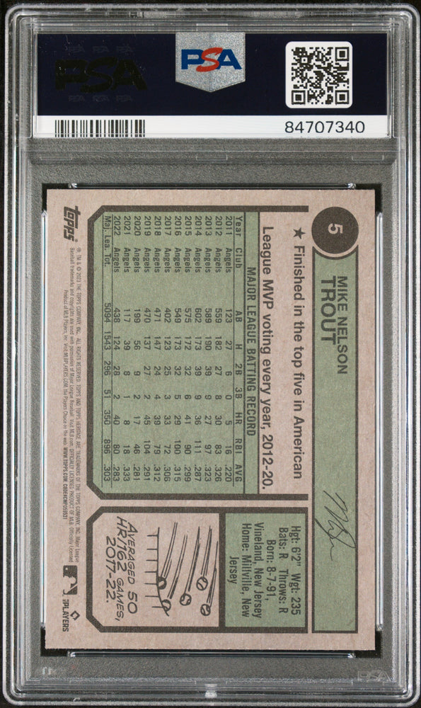 2023 TOPPS HERITAGE MIKE TROUT  #5 - PSA 10 (Online Order Only)