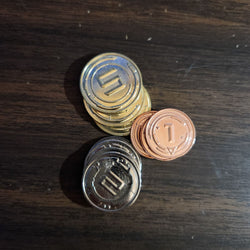 50 Metal Coin Board Game Upgrade Set (Sci-Fi Coins) NEW!  - (ONLINE ORDER ONLY)