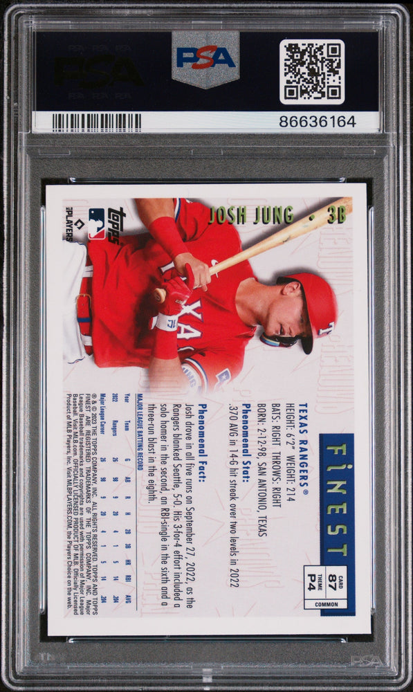 2023 TOPPS FINEST FLASHBACKS JOSH JUNG  #87 - PSA 10 (Online Order Only)