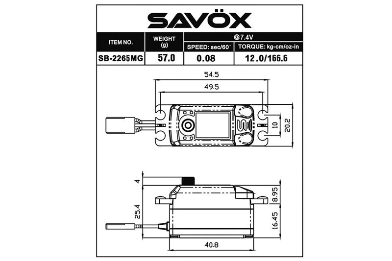 Savox 1/10 Black Edition Low Profile HV Brushless Digital Servo 7.4V (ONLINE ORDER ONLY)