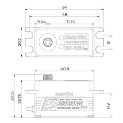 Savox High Torque, High Voltage Brushless Servo, Black Edition SB3262SG-BE (ONLINE ORDER ONLY)