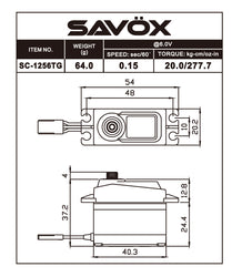 Savox Black Edition 1/10 Size Coreless High Torque Digital Servo (ONLINE ORDER ONLY)
