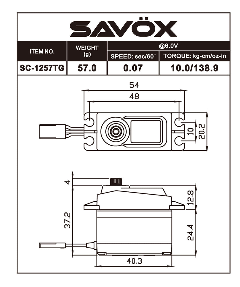 Savox Black Edition 1/10 Size Coreless Digital Servo (ONLINE ORDER ONLY)