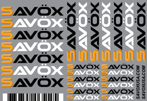 Savox Savox Sticker Set 5.73" x 4" STICKERSET (ONLINE ORDER ONLY)