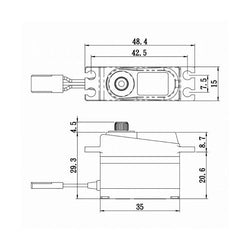 Savox SAVSV1250MGP High Voltage Micro Tail Servo Soft Start (ONLINE ORDER ONLY)