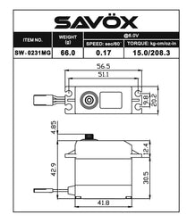 Savox Waterproof Standard Digital Servo Soft Start (ONLINE ORDER ONLY)