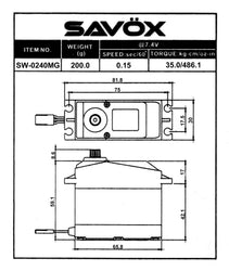 Savox Waterproof 1/5 Scale High Voltage Digital Servo 7.4V (ONLINE ORDER ONLY)