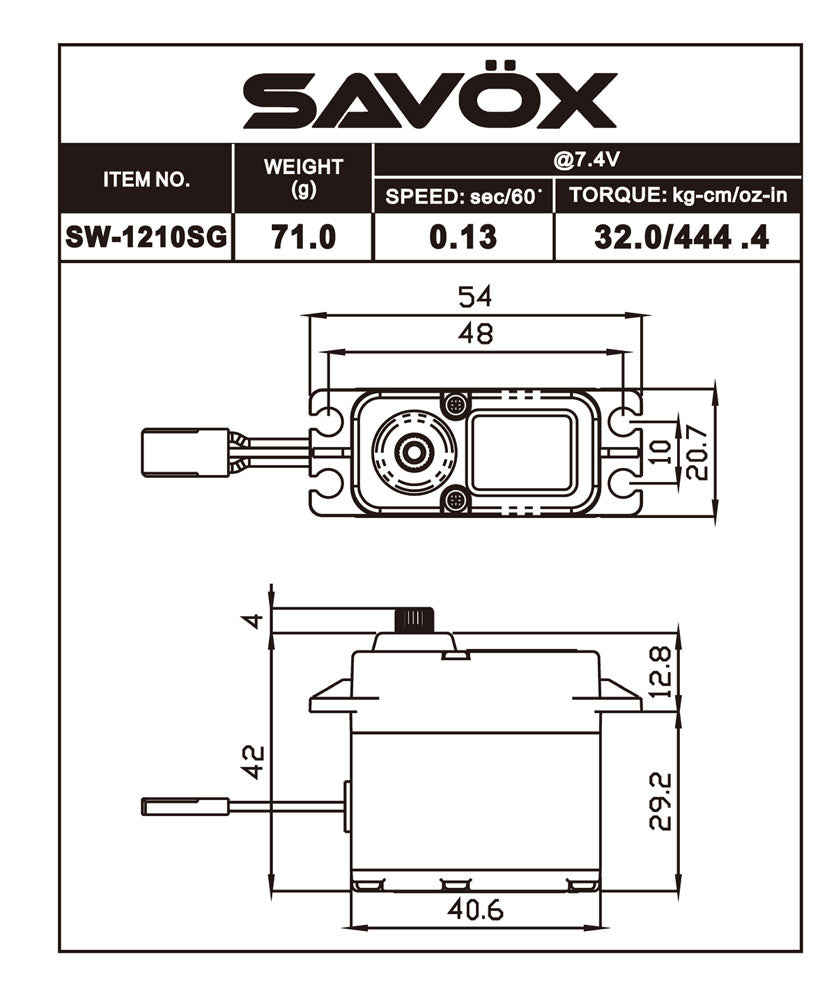 Savox Waterproof HV Coreless Digital Servo Soft Start Black Edition (ONLINE ORDER ONLY)