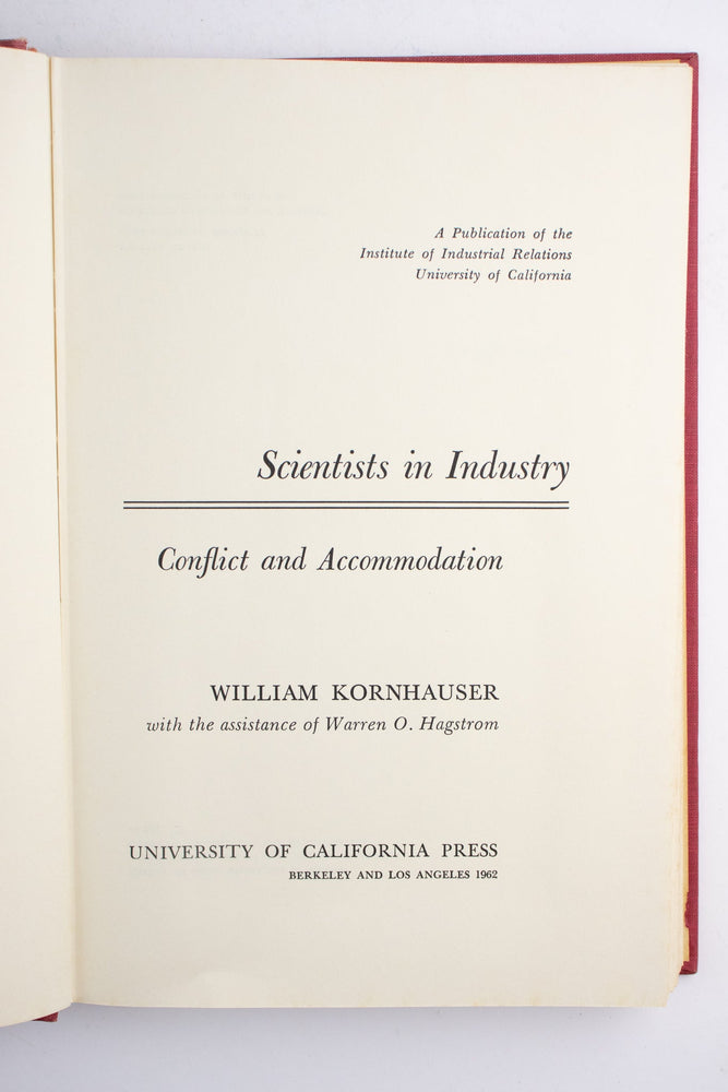 Scientists in Industry: Conflict and Accommodation (ONLINE ORDER ONLY)