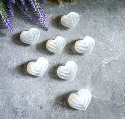 2" Selenite Shell Hearts, White Crystal Heart (ONLINE ORDER ONLY)