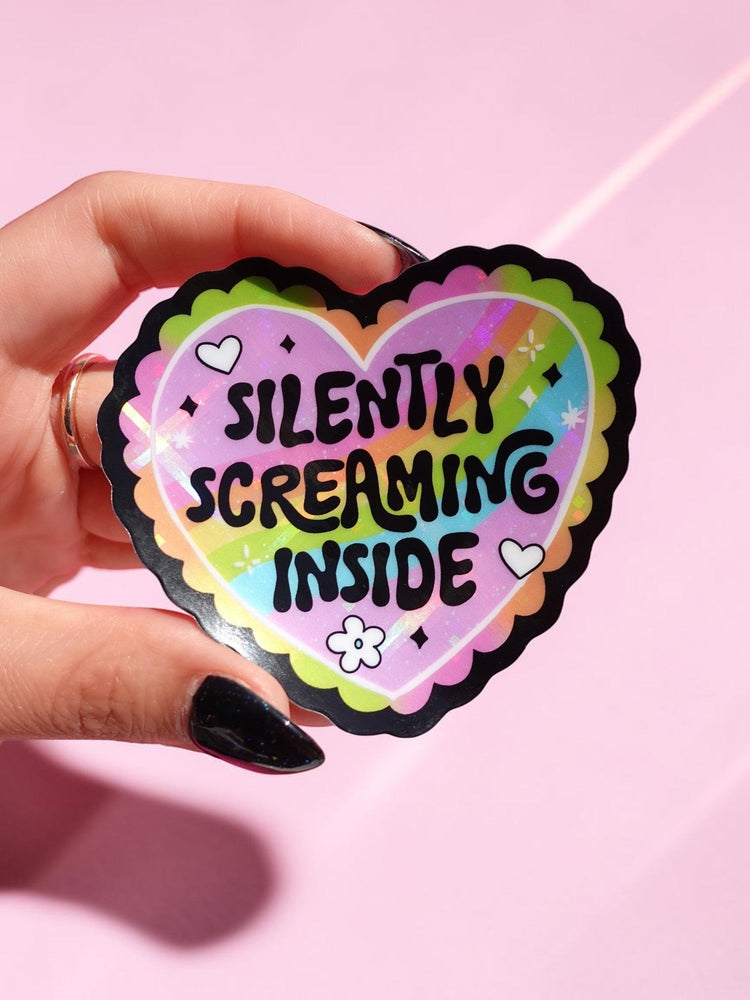 Silently Screaming Inside Holographic Sticker