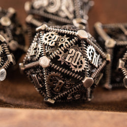 Weird West Wasteland Hollow Metal Dice Set - Silver (ONLINE ORDER ONLY)