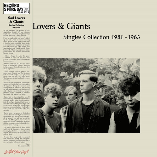 Singles Collection 1981-1983 (RSD UK, Clear Vinyl) [Vinyl] (ONLINE ORDER ONLY)