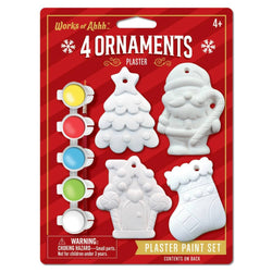 Holiday Ornaments - 4-Pack Plaster Paint Kit (ONLINE ORDER ONLY)